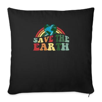 Save the Earth - Earth Day Vintage Classic - Sofa pillowcase 17,3'' x 17,3'' (45 x 45 cm) - black - Front