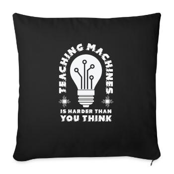 Enseigner l’intelligence artificielle à l’apprentissage automatique - Housse de coussin décorative 45 x 45 cm - noir - Devant