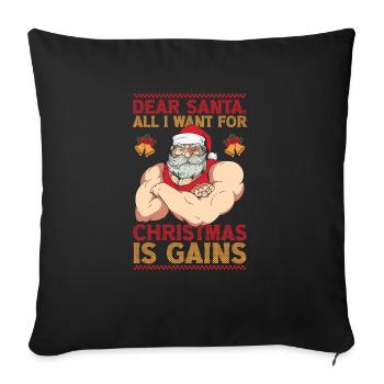 Dear Santa Christmas Gym Training Holiday Workout - Sofa pillowcase 17,3'' x 17,3'' (45 x 45 cm) - black - Front