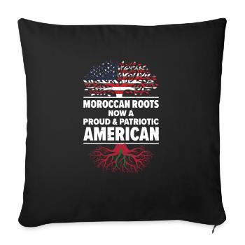 Né marocain Maroc États-Unis - Housse de coussin décorative 45 x 45 cm - noir - Devant