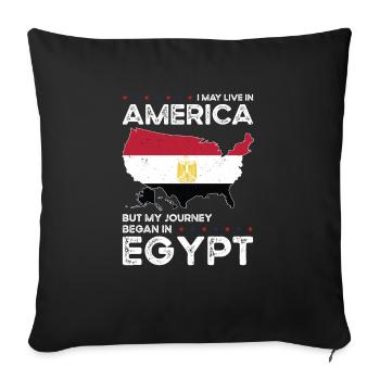 Born Egyptian Egypt American USA Citizenship - Sofa pillowcase 17,3'' x 17,3'' (45 x 45 cm) - black - Front