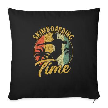 Cadeau de chemise Skimboarding Time - Housse de coussin décorative 45 x 45 cm - noir - Devant