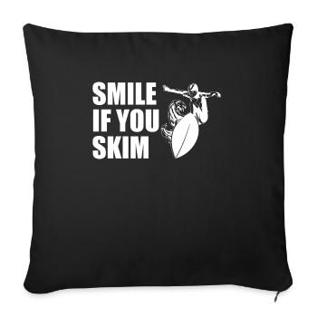 Smile If You Skim Shirt Gift Skimboarder - Housse de coussin décorative 45 x 45 cm - noir - Devant