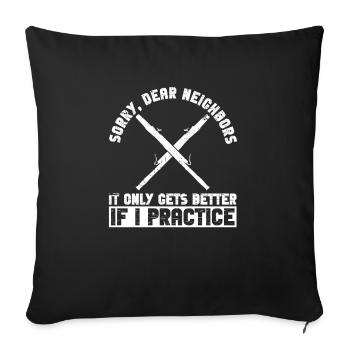Fagottist Und Holzblasinstrument Fagott Musiker - Housse de coussin décorative 45 x 45 cm - noir - Devant