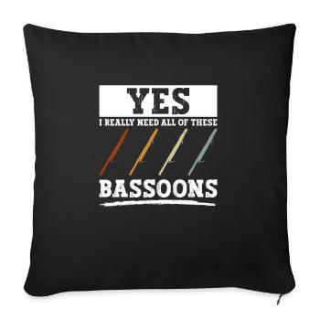 Orchestre Holzbläser Bassoniste und Bassonist - Housse de coussin décorative 45 x 45 cm - noir - Devant