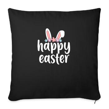 Happy Easter Rabbit Funny Easter Day - Sofa pillowcase 17,3'' x 17,3'' (45 x 45 cm) - black - Front