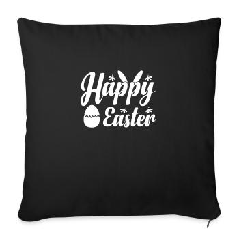 Happy Easter Rabbit Funny Easter Day - Sofa pillowcase 17,3'' x 17,3'' (45 x 45 cm) - black - Front