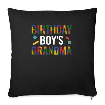 Birthday Kids Grandma Building Blocks - Sofa pillowcase 17,3'' x 17,3'' (45 x 45 cm) - black - Front