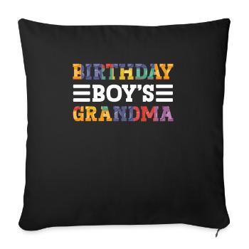 Birthday Kids Grandma Building Blocks - Sofa pillowcase 17,3'' x 17,3'' (45 x 45 cm) - black - Front