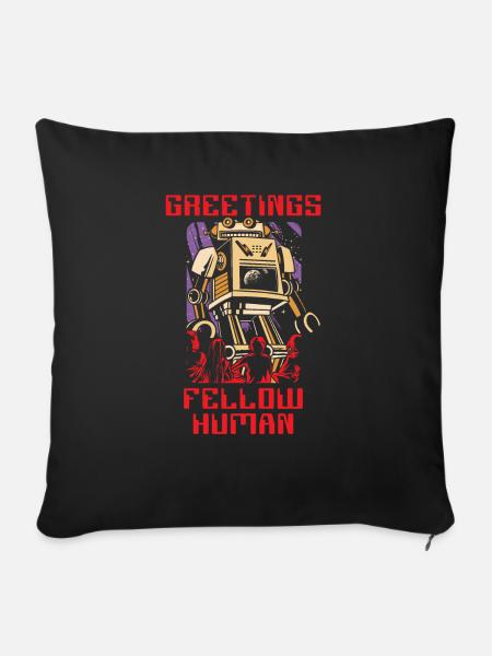 Grüße Fellow Human Artificial Intelligence - Sofakissenbezug 45 x 45 cm - Schwarz