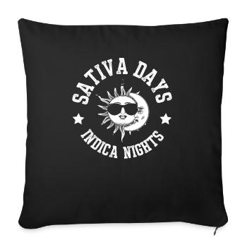 sativa days indica nights - Housse de coussin décorative 45 x 45 cm - noir - Devant