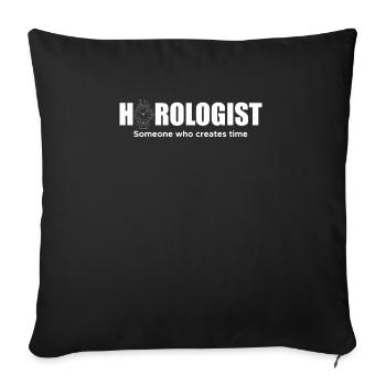Chemise d’horlogerie Cadeau Horloger - Housse de coussin décorative 45 x 45 cm - noir - Devant