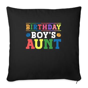 Building blocks of the birthday boy's aunt - Sofa pillowcase 17,3'' x 17,3'' (45 x 45 cm) - black - Front