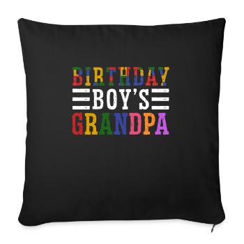 Birthday Boy Grandpa Building Blocks - Sofa pillowcase 17,3'' x 17,3'' (45 x 45 cm) - black - Front