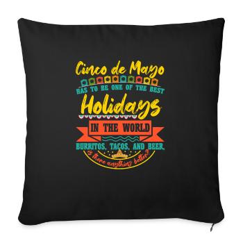 CINCO DE MAYO HOLIDAYS IN THE WORLD - Sofa pillowcase 17,3'' x 17,3'' (45 x 45 cm) - black - Front