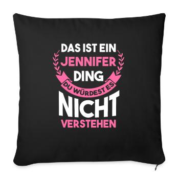 Jennifer - Sofakissenbezug 45 x 45 cm - Schwarz - Vorne