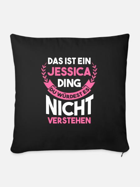 Vorname Jessica - Sofakissenbezug 45 x 45 cm - Schwarz