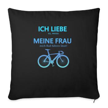 Rennrad Liebe meine Frau 3D Blau türkis Seite - Sofakissenbezug 45 x 45 cm - Schwarz - Vorne