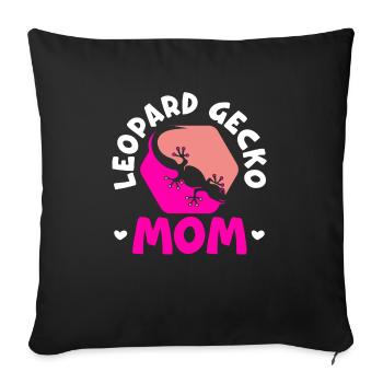 Leopard Gecko Mom Reptile Leopard Gecko Lover - Sofa pillowcase 17,3'' x 17,3'' (45 x 45 cm) - black - Front