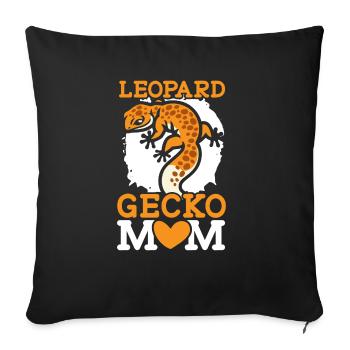 Leopard Gecko Mom Reptile Leopard Gecko Lover - Sofa pillowcase 17,3'' x 17,3'' (45 x 45 cm) - black - Front