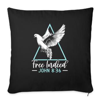 Free Indeed Christian Believer Christianity - Sofa pillowcase 17,3'' x 17,3'' (45 x 45 cm) - black - Front