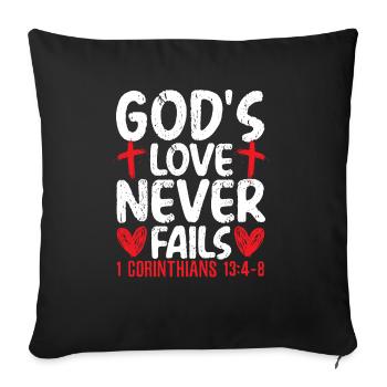 L’amour de Dieu ne manque jamais à un croyant chrétien - Housse de coussin décorative 45 x 45 cm - noir - Devant