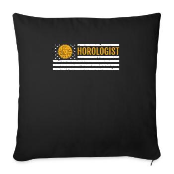 Chemise d’horloger Cadeau USA Flag America Flag - Housse de coussin décorative 45 x 45 cm - noir - Devant