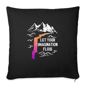 Space River Mountain Imagination - Sofakissenbezug 45 x 45 cm - Schwarz - Vorne