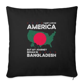 Born Bangladeshi Bangladesh American USA - Sofa pillowcase 17,3'' x 17,3'' (45 x 45 cm) - black - Front