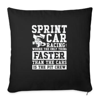 Sprint Car Dirt Track Racing - Sofa pillowcase 17,3'' x 17,3'' (45 x 45 cm) - black - Front