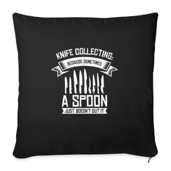 Knife Collector Knives Collecting - Sofa pillowcase 17,3'' x 17,3'' (45 x 45 cm) - black - Front