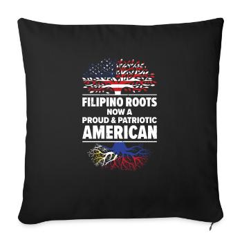 Né philippin Philippines Américains USA - Housse de coussin décorative 45 x 45 cm - noir - Devant