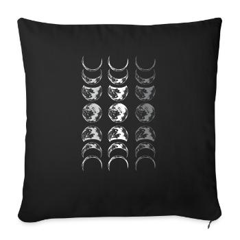 Vollmond Astrologie Astronomie Finsternis Mondphase - Sofakissenbezug 45 x 45 cm - Schwarz - Vorne