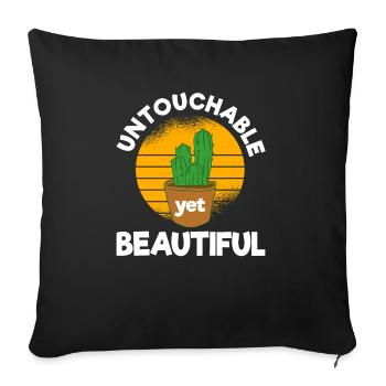 Cactus intouchable mais beau - Housse de coussin décorative 45 x 45 cm - noir - Devant