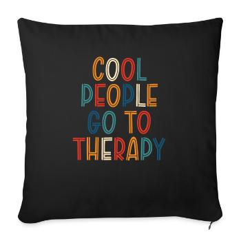 Cool People Go To Therapy Mental Health Awareness - Sofa pillowcase 17,3'' x 17,3'' (45 x 45 cm) - black - Front