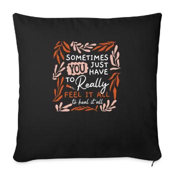 Suicide Prevention Awareness Mental Health - Sofa pillowcase 17,3'' x 17,3'' (45 x 45 cm) - black - Front