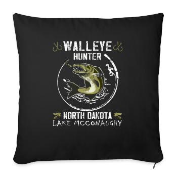 North Dakota Fishing - Walleye Hunter - Sofa pillowcase 17,3'' x 17,3'' (45 x 45 cm) - black - Front