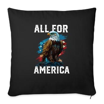 All for America American Bald Eagle USA Flag - Sofa pillowcase 17,3'' x 17,3'' (45 x 45 cm) - black - Front