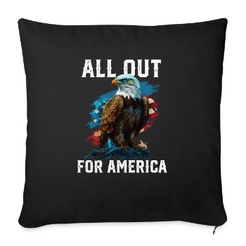 All Out for America American Bald Eagle America - Sofa pillowcase 17,3'' x 17,3'' (45 x 45 cm) - black - Front