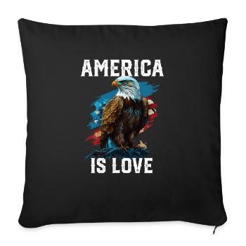 America Is Love American Bald Eagle 4th Of July - Sofa pillowcase 17,3'' x 17,3'' (45 x 45 cm) - black - Front
