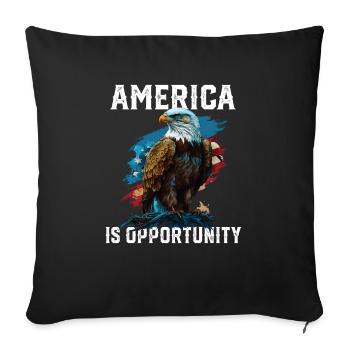 L’Amérique est une opportunité Pygargue à tête blanche américain 4 juillet - Housse de coussin décorative 45 x 45 cm - noir - Devant