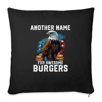 Another Name For Awesome Burgers Funny America - Sofa pillowcase 17,3'' x 17,3'' (45 x 45 cm) - black - Front