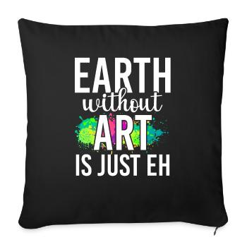 Terre sans art est juste une galerie d’art - Housse de coussin décorative 45 x 45 cm - noir - Devant