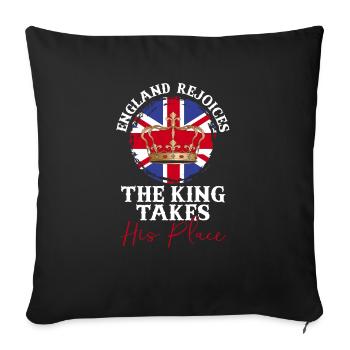 England Rejoices The King Takes His Place - Sofa pillowcase 17,3'' x 17,3'' (45 x 45 cm) - black - Front
