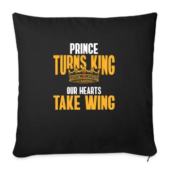 Prince Turns Into King Our Hearts Wing Shirt - Sofa pillowcase 17,3'' x 17,3'' (45 x 45 cm) - black - Front