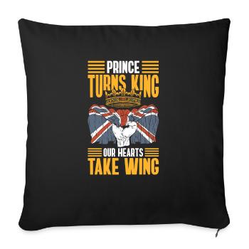 Prince Turns Into King Our Hearts Wing Shirt - Sofa pillowcase 17,3'' x 17,3'' (45 x 45 cm) - black - Front