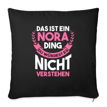 Name Nora - Sofakissenbezug 45 x 45 cm - Schwarz - Vorne