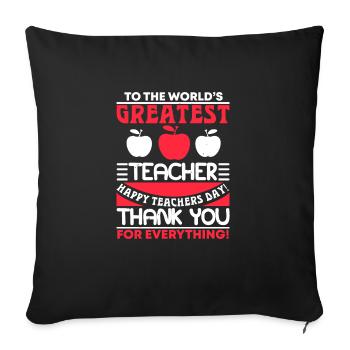 AU PLUS GRAND ENSEIGNANT DU MONDE, MERCI POUR - Housse de coussin décorative 45 x 45 cm - noir - Devant