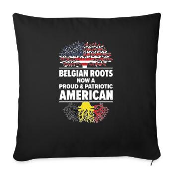 Lieu de naissance : Belgique, Belgique, Américain, États-Unis - Housse de coussin décorative 45 x 45 cm - noir - Devant