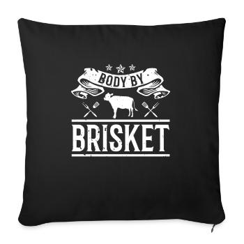 Körper Von Brisket - Funny Bbq Smoker - Sofakissenbezug 45 x 45 cm - Schwarz - Vorne